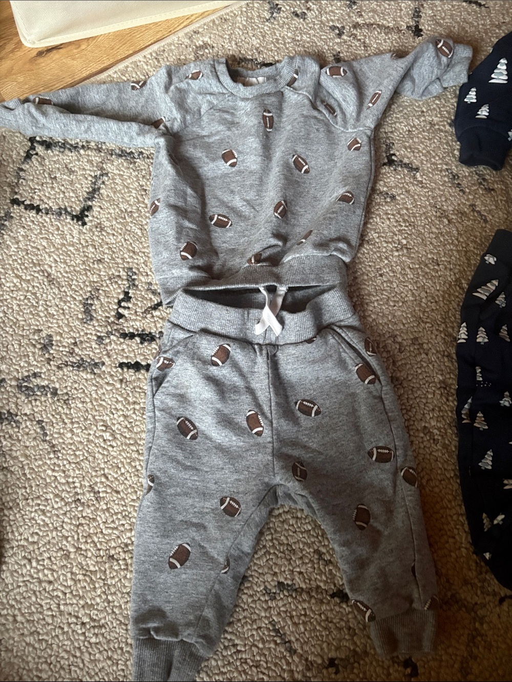 Kids' Grey Football-Print Jogger Sweatpants - Cozy Athletic Bottoms